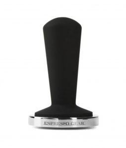 Abbildung des eines Espresso Gear Tamper der Baureihe "Luce" mit schwarzem Griff.