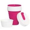 Faltbarer Coffee-to-go Becher von Stojo in pink.